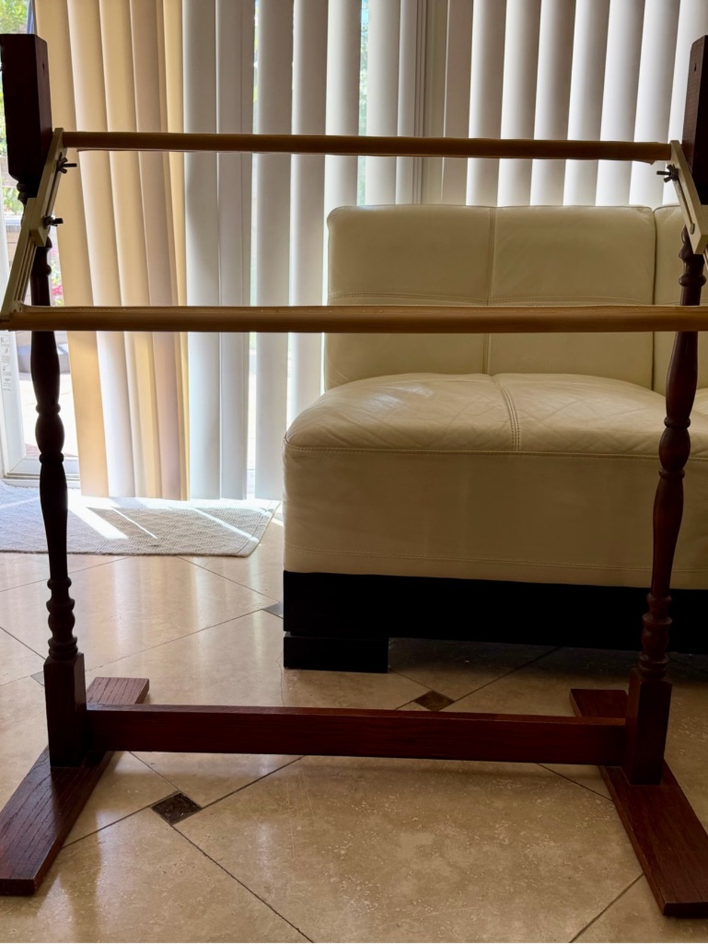 Needlepoint tapestry stand.